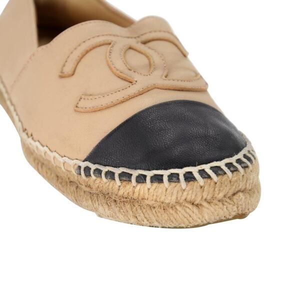 Chanel Embroidered Espadrille 37 Leather Large CC Flats CC-0803N-0005 - Picture 7 of 10